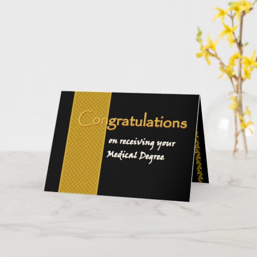 名前をカスタムするのお祝い-医学の程度 カード (黄色い花)