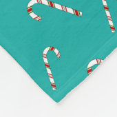 名前をカスタムするのくるみ割りのターコイズのキャンディ・ケーン フリースブランケット (角)