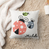 名前をカスタムするのてんとう虫の春 クッション (ブランケット)