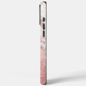 名前をカスタムするののどのばら色の金ゴールドのグリッターの白の大理石 Case-Mate iPhoneケース (裏面 / 左)