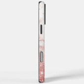 名前をカスタムするののどのばら色の金ゴールドのグリッターの白の大理石 Case-Mate iPhoneケース (裏面 / 右)