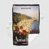 名前をカスタムするのアマルフィイタリアのヴィンテージ旅行 ゴルフタオル (インサイチュ)