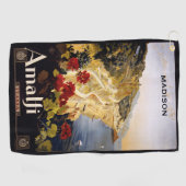 名前をカスタムするのアマルフィイタリアのヴィンテージ旅行 ゴルフタオル (横)