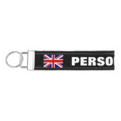 名前をカスタムするのイギリスの英国国旗の旗の手首のkeychain リストバンドキーホルダー (鍵左)
