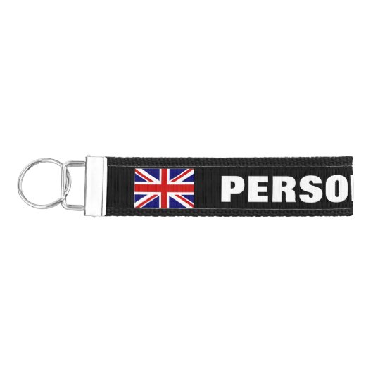 名前をカスタムするのイギリスの英国国旗の旗の手首のkeychain リストバンドキーホルダー (鍵左)