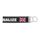 名前をカスタムするのイギリスの英国国旗の旗の手首のkeychain リストバンドキーホルダー (鍵右)