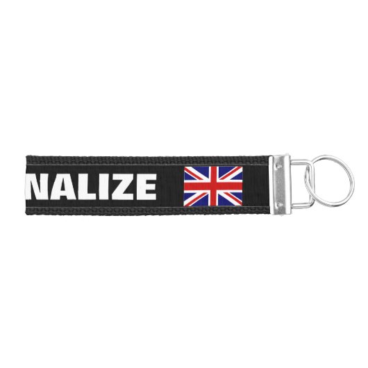 名前をカスタムするのイギリスの英国国旗の旗の手首のkeychain リストバンドキーホルダー (鍵右)