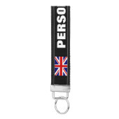 名前をカスタムするのイギリスの英国国旗の旗の手首のkeychain リストバンドキーホルダー (鍵ボトム)