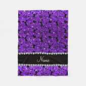 名前をカスタムするのインディゴの紫色のグリッターのチアリーティング フリースブランケット (正面)