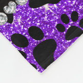 名前をカスタムするのインディゴの紫色のグリッターの憂うつの足 フリースブランケット (角)