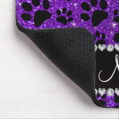 名前をカスタムするのインディゴの紫色のグリッターの憂うつの足 マウスパッド (コーナー)