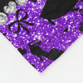 名前をカスタムするのインディゴの紫色のグリッターの社交ダンス フリースブランケット (角)