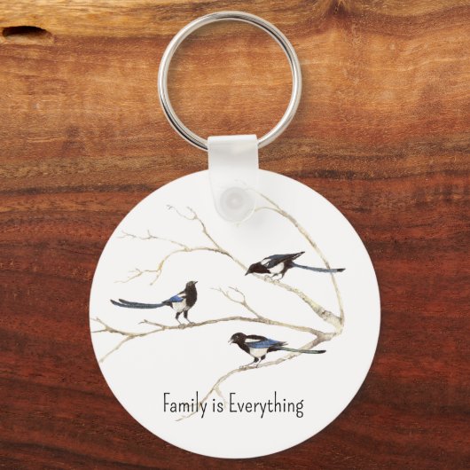 名前をカスタムするのカササギ族は全て キーホルダー (正面)