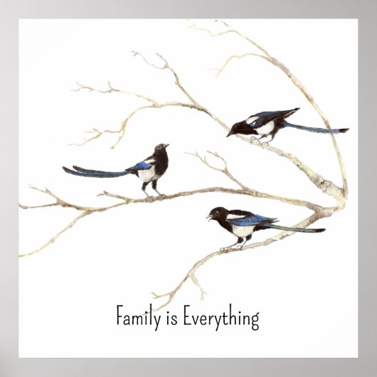 名前をカスタムするのカササギ族は全て ポスター (正面)