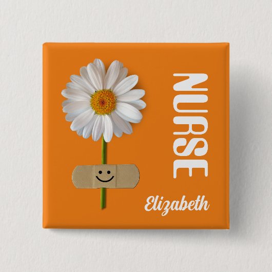 名前をカスタムするのギフトボタンナース 缶バッジ (正面)