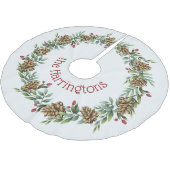 名前をカスタムするのクリスマスのリースの木のスカート ブラッシュドポリエステルツリースカート (アングル)