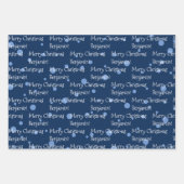 名前をカスタムするのクリスマスラッピング紙(3枚) ラッピングペーパーシート (正面3)