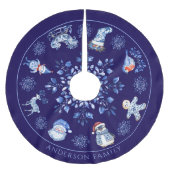 名前をカスタムするのクリスマス ブラッシュドポリエステルツリースカート (正面)