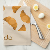 名前をカスタムするのクロワッサン模様 キッチンタオル (四つ折り)