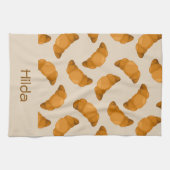 名前をカスタムするのクロワッサン模様 キッチンタオル (横)