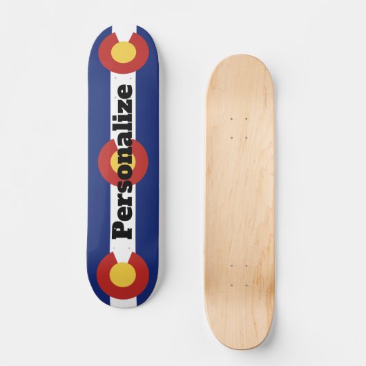 名前をカスタムするのコロラド州の州の旗のスケートボードのデッキ スケートボード (正面)