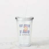 名前をカスタムするのコロラド州の旗のアクリルのタンブラーガラス アクリルタンブラー (裏面)