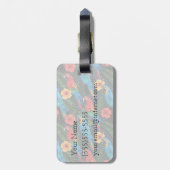 名前をカスタムするのコンゴウインコおよびハイビスカスパターン ラゲッジタグ (裏面縦)