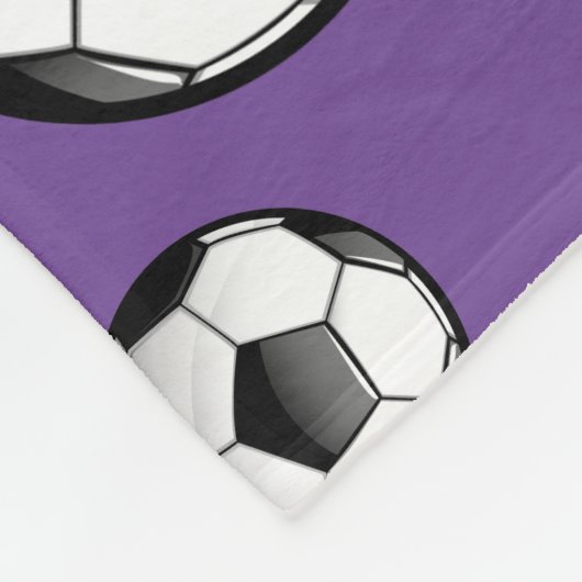 名前をカスタムするのサッカーの紫色 フリースブランケット (角)