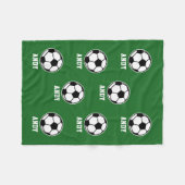 名前をカスタムするのサッカーボールパターンフリースブランケット フリースブランケット (正面(横))