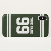 名前をカスタムするのジャージー数体育ストライプ Case-Mate iPhoneケース (裏面(横))