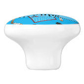 名前をカスタムするのスカイブルーのアイスホッケー用スティックのパックの網 セラミックノブ (側面)