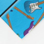 名前をカスタムするのスカイブルーの多彩なエレキギター フリースブランケット (角)