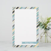 名前をカスタムするのストライプな文房具 便箋 (スタンド正面)