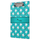 名前をカスタムするのターコイズのブラシおよび歯パターン クリップボード (左)