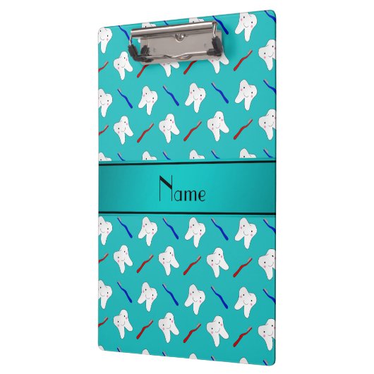 名前をカスタムするのターコイズのブラシおよび歯パターン クリップボード (左)