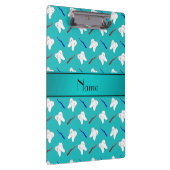 名前をカスタムするのターコイズのブラシおよび歯パターン クリップボード (右)