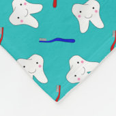 名前をカスタムするのターコイズのブラシおよび歯パターン フリースブランケット (角)