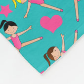名前をカスタムするのターコイズの女の子の体育専門家のハートの星 フリースブランケット (角)
