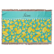 名前をカスタムするのターコイズのrubberducksの青い縞