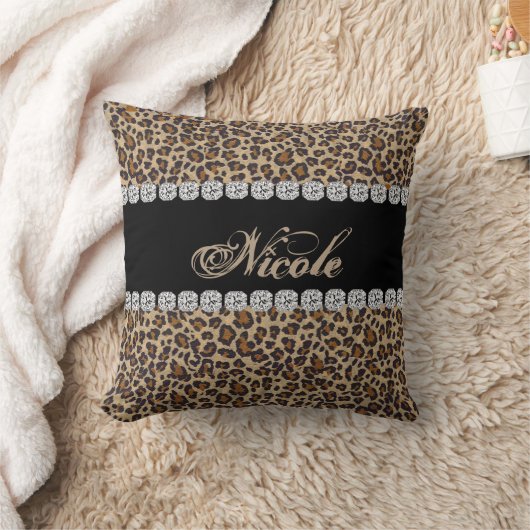 名前をカスタムするのチータのきらきら光るな一見の枕ギフト クッション (ブランケット)