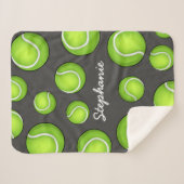 名前をカスタムするのテニスの紫色 シェルパブランケット (正面(横))