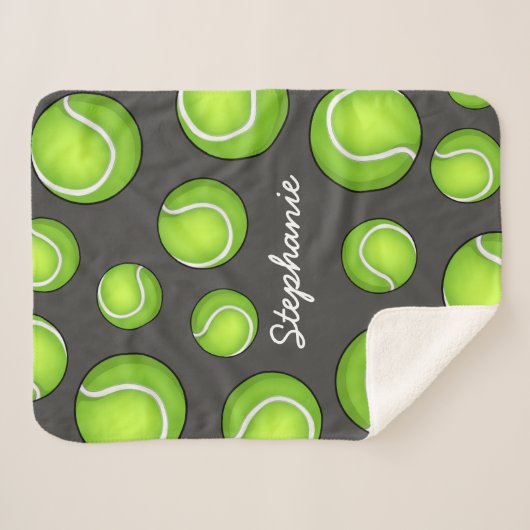 名前をカスタムするのテニスの紫色 シェルパブランケット (正面(横))