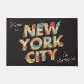 名前をカスタムするのニューヨークシティのタイポグラフィのドア・マット ドアマット (正面)