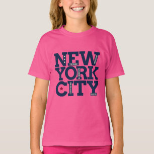 名前をカスタムするのニューヨークシティのタイポグラフィの衣類 Tシャツ