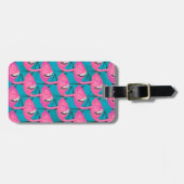 名前をカスタムするのネオンのフラミンゴ ラゲッジタグ (正面横)