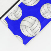 名前をカスタムするのネオン青いバレーボール フリースブランケット (角)