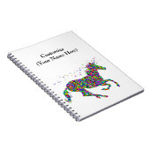 名前をカスタムするのノートとのカラフルなユニコーン ノートブック (右側)