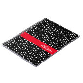 名前をカスタムするのノート黒く及び白い水玉模様 ノートブック (左側)