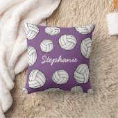 名前をカスタムするのバレーボールの紫色の家 クッション (ブランケット)
