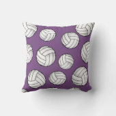 名前をカスタムするのバレーボールの紫色の家 クッション (裏面)